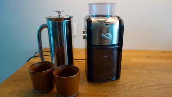 OBH Nordica Precision GD7008S0 coffee grinder on kitchen table 