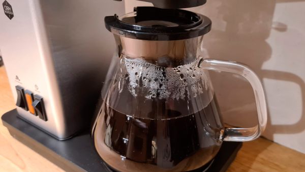 coffee machine test OBH Nordica Blooming glass