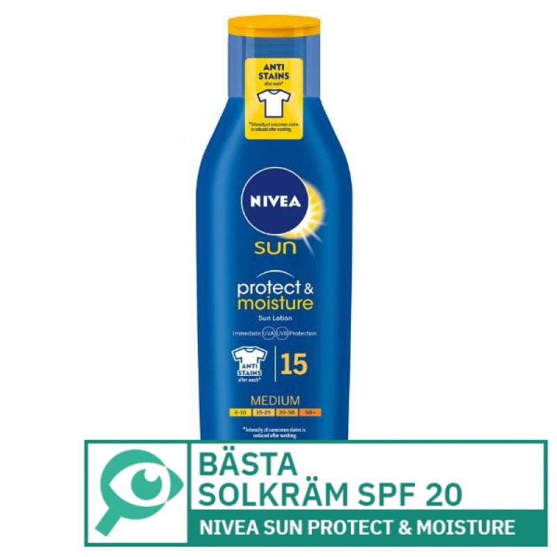 Nivea Sun Protect & Moisture Lotion
- Bästa solkräm med SPF 20 eller lägre